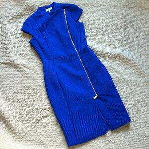 Shanghai Tang Royal Blue Quilted Dress US6 on tag